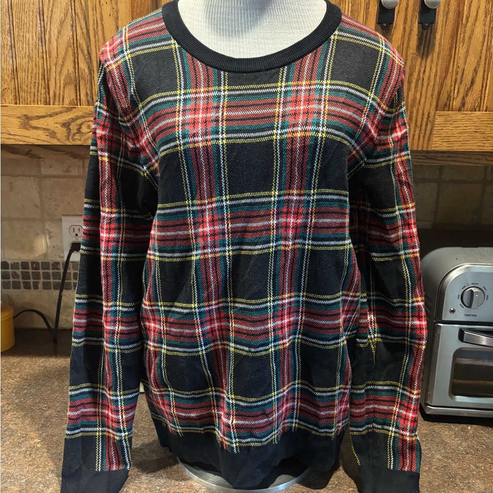 💙J. Crew Multicolor Plaid Women's Crewneck Sweater